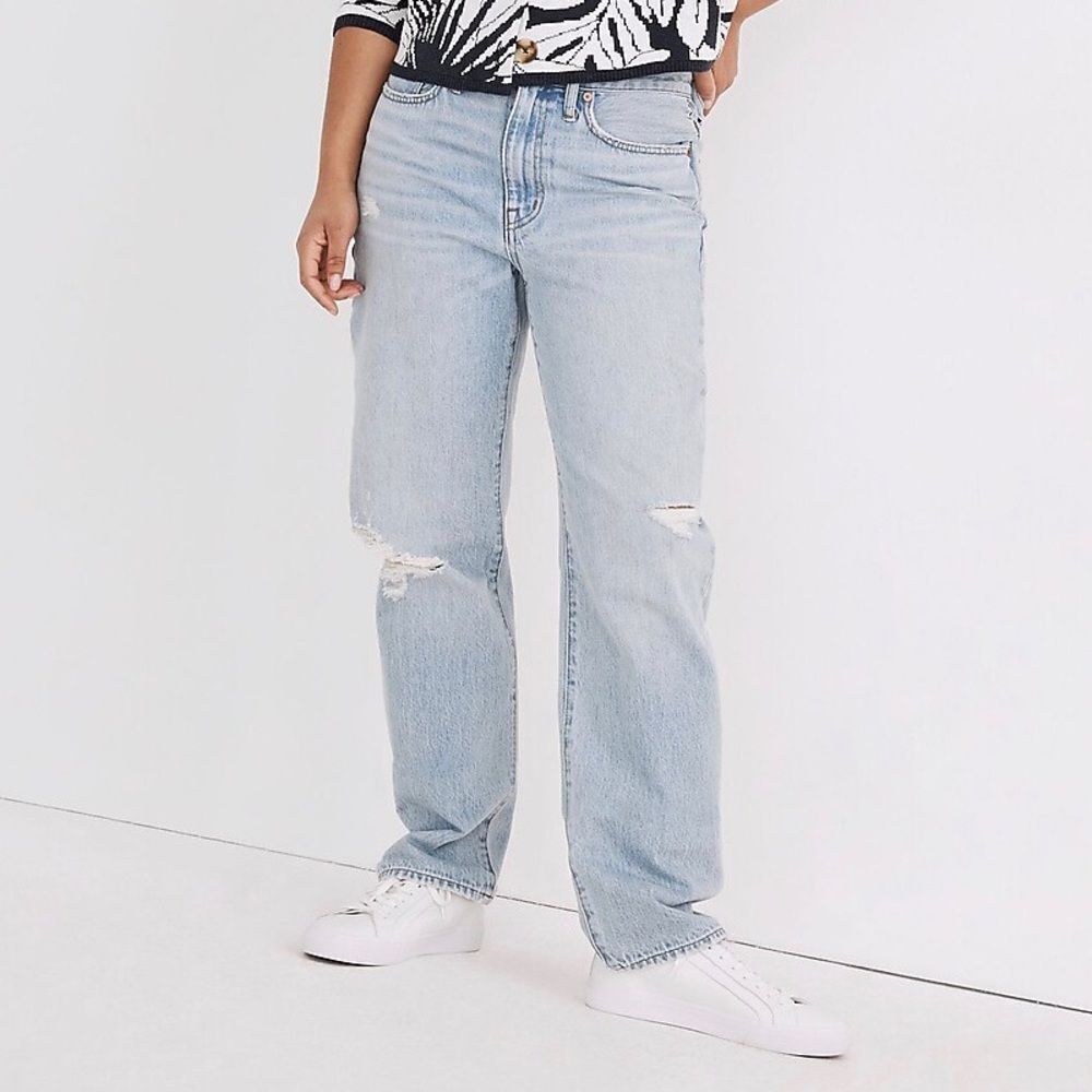 Madewell Jeans Womens 25 Light Wash Relaxed Cresthaven Ripped Edition